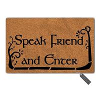 MsMr Zerbino carino con scritta "Speak Friend and Enter", zerbino decorativo per interni ed esterni, in tessuto non tessuto, 45,7 x 76,2 cm