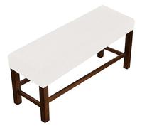 MSNCS Copertura per Panca Elasticizzata,Fodera per Panca Copripanca per Sala da Pranzo,Fodera per Panca Pianoforte Non-Antiscivolo, per Hotel, Banchetti, Ristorante, Soggiorno(White,180-210cm)