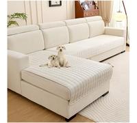 MSNCS Copridivano 2 3 4 Posti con Penisola a Sinistra/Destra Fodera per Divano Angolare Copertura Divano AntiGraffio Gatto Universale Antiscivolo Chaise Longue Cover Lavabile(Bianco,90x160cm)