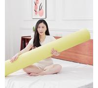 MSNCS Cuscino Cilindrico a Rullo Lungo Cuscino Cilindrico Cervicale Memory Foam Supporto Ergonomico per Collo Gambe e Schiena per Letto e Divano, Lombare,Yoga Lavabile(Giallo,20cmx120cm)