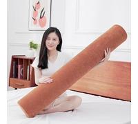 MSNCS Cuscino Cilindrico a Rullo Lungo Cuscino Cilindrico Cervicale Memory Foam Supporto Ergonomico per Collo Gambe e Schiena per Letto e Divano, Lombare,Yoga Lavabile(Marrone,15cmx120cm)