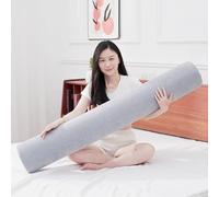 MSNCS Cuscino Cilindrico a Rullo Lungo Cuscino Cilindrico Cervicale Memory Foam Supporto Ergonomico per Collo Gambe e Schiena per Letto e Divano, Lombare,Yoga Lavabile(Grigio,15cmx90cm)