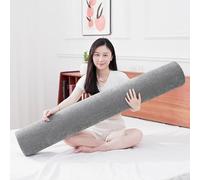 MSNCS Cuscino Cilindrico a Rullo Lungo Cuscino Cilindrico Cervicale Memory Foam Supporto Ergonomico per Collo Gambe e Schiena per Letto e Divano, Lombare,Yoga Lavabile(Grigio scuro,15cmx50cm)