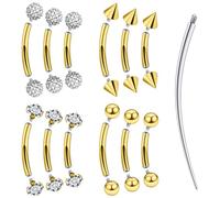 Msndnkwo Piercing per sopracciglio e rook, in acciaio chirurgico, con filettatura interna curva, piccolo anello per sopracciglio, labbro, labbro, orecchio, piccolo anello per ombelico, per donne e