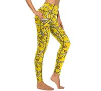 MSOKAZZLES - Pantaloni da yoga a vita alta con tasche per donna, per esercizi, sport, corsa, M