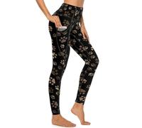 MSOKAZZLES Pantaloni da yoga a vita alta da donna, per corsa, sport, allenamento, yoga, leggings con tasche, zampe di cane., XL