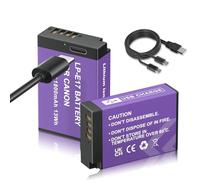 Mspalocell 2 pezzi LP-E17 batteria di ricambio con porta di ricarica USB tipo C 1800mAh, compatibile con Canon XC10 XC15 EOS-R RA R6 R5 R7 EOS 60D 70D 80D 90D 5D Mark I Mark II Mark III IV 6D 7D