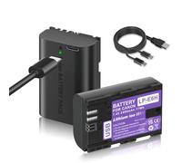 Mspalocell 2 pezzi LP-E6 batteria sostitutiva 2400mAh con ricarica USB Type-C, compatibile con fotocamere Canon EOS 5D Mark II, EOS 5D Mark III, EOS 6D, 5DS, 7D, 60D, 60Da, 70D, LP-E6N