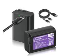 Mspalocell 2 pz NP-FW50 batteria sostitutiva 2250mAh con ricarica USB Type-C, compatibile con Sony ZV-E10, Alpha a5100, a6000, a6300, a6400, a6500, Alpha a7, a7 II, a7R, a7R II, a7S, a7S II, RX10