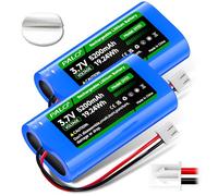 Mspalocell 3.7V 5200mAh XH2.54/2P Batteria Connettore, Batterie Litio Riutilizzabili 2 Pezzi per Auto Giocattolo RC, Telecamera Wireless Solare, Altoparlante Wireless, Luce a Led Esterna