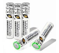 Mspalocell Batteria AAA da 1,5 V al litio 1300mWh ricaricato 8 pezzi, Tiger Stamping Batterie AAA ricaricabili a carico rapido, Con luce di ricarica, oltre 1500 cicli, batteria con scatola della