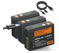 Mspalocell Confezione da 3 batterie NP-W126S 1600 mAh USB Type-C, compatibili con Fuji X-T100,X-T200,X100F,X100V,X-S10,X-A5,X-A10,X-E3,X-E4,X-Pro2,X-Pro3,X-T1,X-T2,X-T3,X-T10,X-T20,X-T30,X-T30 II