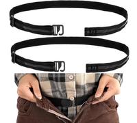 MSPEBEC Porta camicie da uomo, chiusura per camicia con supporto elastico regolabile, cintura porta camicie, camicia da lavoro da uomo nascosta per un look pulito (Nero)