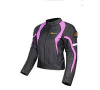 Msport Giacca Moto Donna Con Fodera Termica e Protezioni CE Rimovibili Giacca impermeabile e Traspirante - Viola XXL