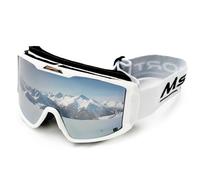 Msport Maschera da Sci e Snowboard REVO HD Vision - Antiappannamento, Protezione UV400, Compatibile con Occhiali da Vista - Silver