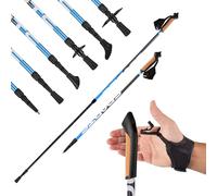 MSPORTS Bastoncini Nordic Walking Premium Antracite | Selezionabile con Borsa (Bastoncini Nordic Walking Premium - Ultraleggero - Walking Sticks - Antracite/Azzurro con Borsa)