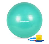 MSPORTS Palla da ginnastica Premium | Pilates Ball - Anti Burst con pompa + app per allenamento + poster per esercizi | Pezziball 55 cm - 105 cm - palla medica - palla fitness 95 cm
