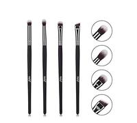 MSQ 4 Pezzi Pennelli per Trucco Occhi Professionali - Make Up Kit di Pennelli per Ombretti, Eyeliner, Sfumato Pennelli Essenziali di Matita, Ombretto, Conico, per Definire Nero