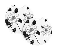 MSRHIUEF Set di 2 sottobicchieri con stampa camelia semplice, impermeabili, ad asciugatura rapida, inodore, per la maggior parte delle auto, camion, SUV