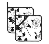 MSRHIUEF Simple Camelia Picture - Sottovaso quadrato per rimuovere il coperchio della cucina, forni a microonde, forni, con corda laterale per appendere