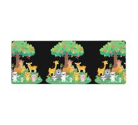 MSRHIUEF Tappetino per mouse extra large con motivo a tema animali sotto l'albero dei fiori 30,5 x 80 cm per l'apprendimento del gioco in ufficio