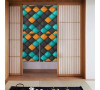 MSRHIUEF Tenda colorata stampata a quadri in 2 pezzi, 86,4 x 142,2 cm, per porte, finestre, separazione della stanza, protezione della privacy, luce solare, vento, polvere