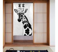 MSRHIUEF Tenda con stampa giraffa bianca e nera, 2 pezzi, 86,4 x 142,2 cm, per porte, finestre, separazione della stanza, protezione della privacy, luce solare, vento, polvere