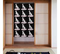MSRHIUEF Tenda dalmata con petali di ciliegio stampata, 2 pezzi, 86,4 x 142,2 cm, per porte, finestre, separazione della stanza, protezione della privacy, luce solare, vento, polvere