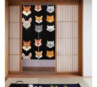 MSRHIUEF Tenda stampata con badge con animali dei cartoni animati, 2 pezzi, 86,4 x 142,2 cm, per porte, finestre, separazione della stanza, protezione della privacy, luce solare, vento, polvere