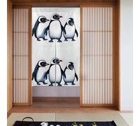 MSRHIUEF Tenda stampata con pinguini carini, 2 pezzi, 86,4 x 142,2 cm, per porte, finestre, separazione della stanza, protezione della privacy, luce solare, vento, polvere