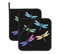 MSRHIUEF The Four Dragonfly Brothers - Sottovaso quadrato isolante (set da due pezzi) per la rimozione del coperchio della cucina, forni a microonde, forni, con corda laterale per appendere