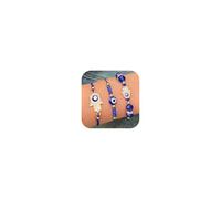 MSSIEJEW Set di 3 braccialetti con amuleto portafortuna in tessuto blu intrecciato regolabile con perline e ciondolo in cristallo fatto a mano, per donne e uomini, gioielli dell'amicizia, Large