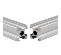 Mssoomm Confezione da 2 profili di estrusione in alluminio 1515, lunghezza 300 mm, argento 15 x 15 mm, 15 x 15 mm, attacco a T, standard europei, profili di estrusione per guida lineare anodizzata per CNC