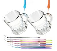 Mssushi 15 pezzi Bicchieri da Shottino 30ML Bicchieri con Manico e Collana, Bicchiere da liquore con fondo spesso, Per addio al nubilato Addio al celibato Matrimonio Carnevale Compleanno