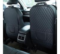 MSTMAZZ 2 Pezzi Protezione Sedile dello Schienale Auto per BMW X1 2009-2022 2023 2024 2025 E84 F48 F49 U11,Tappetino di Protezione in Pelle con Organizzatori,Impermeabile Protezione Sedile Anteriore
