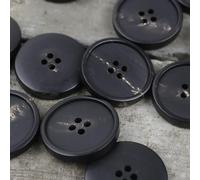 MSTZA 10PCS 15/20/23/25MM Nero Grandi Bottoni in Corno Reale Set Completo Bottoni in Corno di Bufalo Cappotto 4 Fori Bottoni Rotondi per La Lavorazione