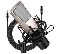 Msuiiixcccc Microfono per videoconferenza vocale per telefono cellulare Registrazione di ancoraggio K Song Microfono a condensatore con supporto antiurto