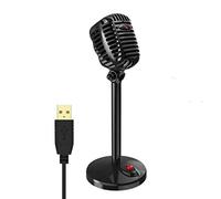 Msuiiixcccc Microphone Microphone Wired Studio HD Noise Cancelling Condenser Tabletop USB 3.5mm Mircophone for Computer Professional Retro Mic (Color : Style 2) (Style 2)