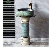 Msuiiixcccc Oval Bathroom Basin Sink Pedestal Bathroom Sink Ceramic Basin Sink Pedestal Lavatory Sink for Indoor And Outdoor (Color : E) (F) (G)