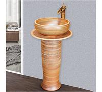 Msuiiixcccc Pedestal Bathroom Sink Ceramic Retro Industrial Style Decorative Pedestal Hard And Easy to Clean Floor-Mounted Basin Unit (Color : H) (F) (H)
