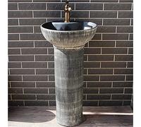 Msuiiixcccc Pedestal Bathroom Sink Ceramic Retro Industrial Style Decorative Pedestal Hard And Easy to Clean Floor-Mounted Basin Unit (Color : G) (F) (K)