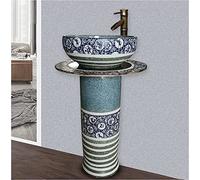 Msuiiixcccc Pedestal Bathroom Sink Ceramic Retro Industrial Style Decorative Pedestal Hard And Easy to Clean Floor-Mounted Basin Unit (Color : H) (F) (P)