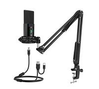 Msuiiixcccc USB C&A Gaming Streaming Microphone Kit for PC Computer, Arm Stand Mute Button&Gain,Studio Mic for Podcast Recording-T683