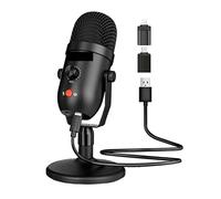 Msuiiixcccc USB Condenser Microphone Computer Gaming Podcast Streaming Youtube Mic with Noise Reduction Compatible with Mac,iOS,iPhone,Type-C Phone