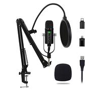 Msuiiixcccc USB Condenser Microphone Computer PC Gaming Podcast Streaming Recording Vocals Cardioid Studio Mic with Pop Filter for Youtube