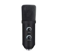 Msuiiixcccc USB Condenser Microphone Kit Recording Microphone with Stand PC Microphone for Podcast Laptop (Color : Black) (Black)