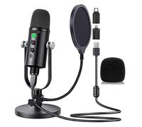 Msuiiixcccc USB Microphone Kit for Podcast PC/Micro/Mac/iOS/Android with Pop Filter for Gaming/Online/Chatting Videos/Voice Overs/Streaming (Color : Desktop)
