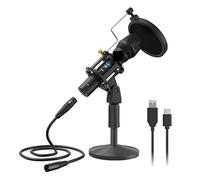 Msuiiixcccc USB/XLR Professional Microphone with Gain Knob And Zero Latency Monitoring for Podcasts Condenser Mic for Laptop/Computer (Color : Desktop Stand Mic)