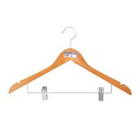 MSV 100127 Gruccia in Legno con Clip, Marrone, 45 x 20 x 8 cm