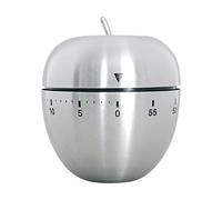 MSV 110262 - Timer a Forma di Uovo, in Acciaio Inox, Dimensioni 6 x 7,5 x 0,1 cm